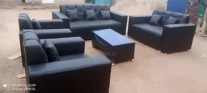 Full Set of Sofa Chairs [ | Sofa / L-Shape Couch | Premium Leather / Velvet / Fabric | 2–7 Seater | Throw Pillows Included | Available in Multiple Colours