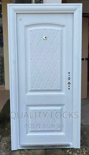 White Metallic Door | Security Door & Hardware | Heavy-Duty Steel | Multiple Sizes & Colours | Frame, Lock & Keys Included