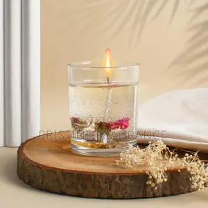 Wood Dried Bloom Aroma Gel Candle Rose Sandalwood – Scented Decorative Wax Home Ambience