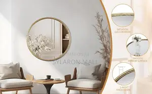 Gold Frame Round Wall Mirror