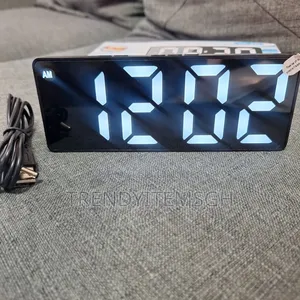 Led Mirror Table Clock Digital Desk Alarm