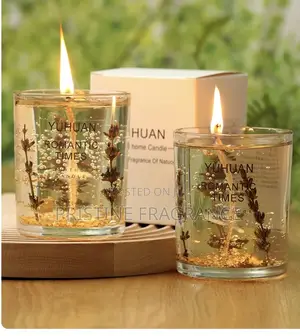 Dousanne Lavender Dried Bloom Aromatherapy Candle | Candle / Scented Candle | Soy / Gel / LED Flameless | Scented | Long Burn Time | Gift-Ready Packaging