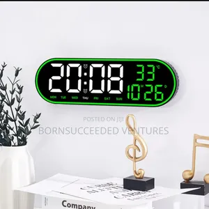 Remote Control Color Frame LED Digital Clock Ock | Wall Clock | 3D / Acrylic / Digital / Analogue | 60–120 cm | Quiet Sweep Movement | Home & Office