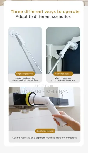 Rotating Spin Electric Scrubber//Scrubbing Brush (6 in 1)