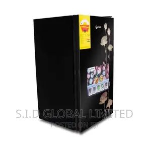 Pearl Table Top Double Doors Door Refrigerator – Black Glass