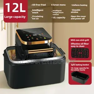 12l Silver Crest Air Fryer With Touch Screen (12L) (1900W) – Digital Rapid Hot Air Circulation