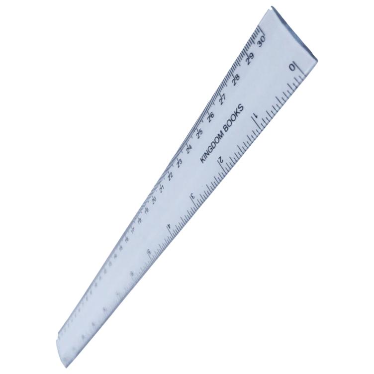 KBS 30cm Plastic Ruler - Transparent, Metric-Imperial Scale