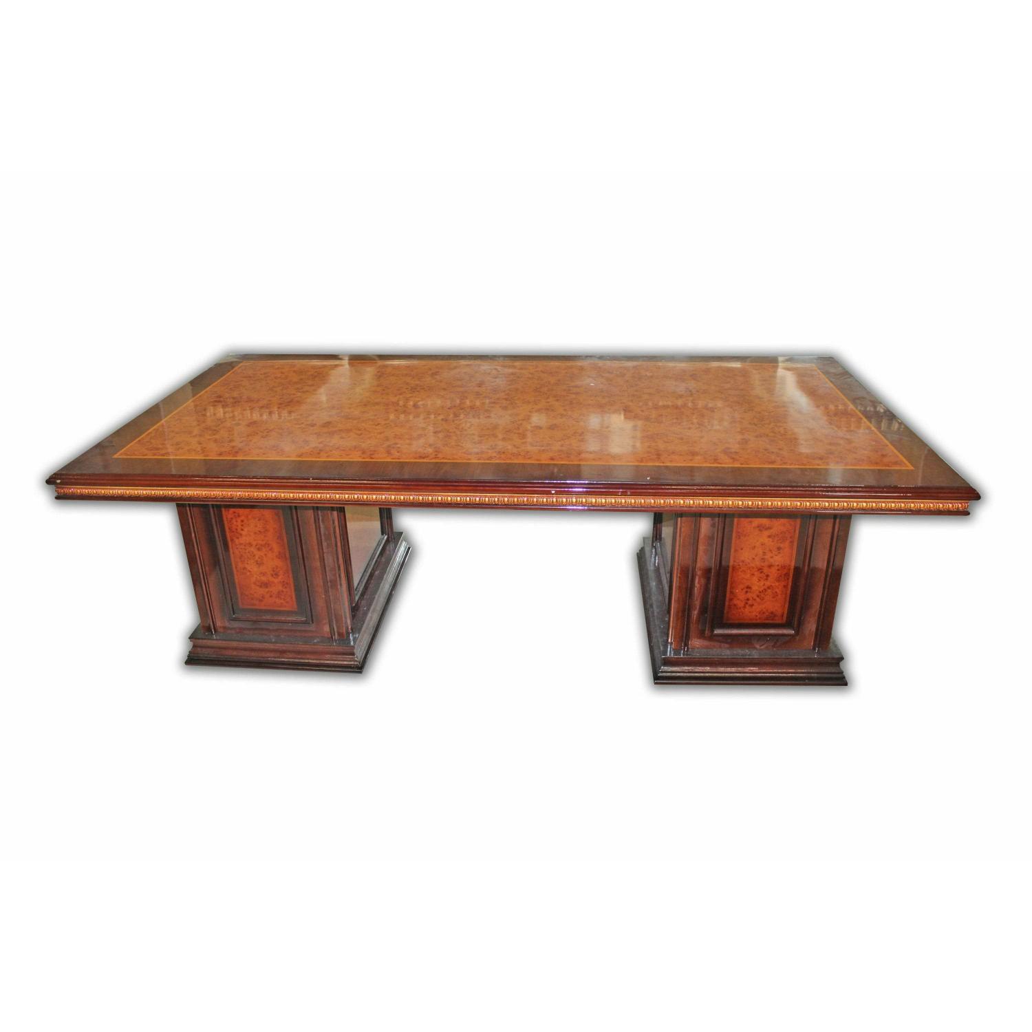 Round Meeting Table - 120x120cm Rose Wood & Chrome Design