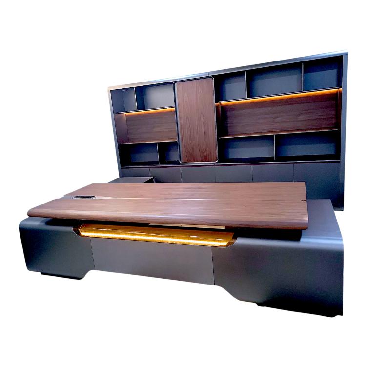 Executive Desk and Wall Unit Set - 2.8-Meter Integrated Workspace