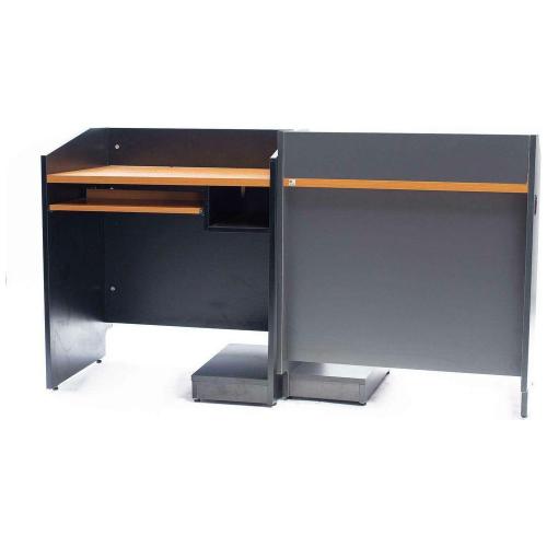 Computer Desk Set #2 - 80x80cm Cherry-Grey Wooden Workspace