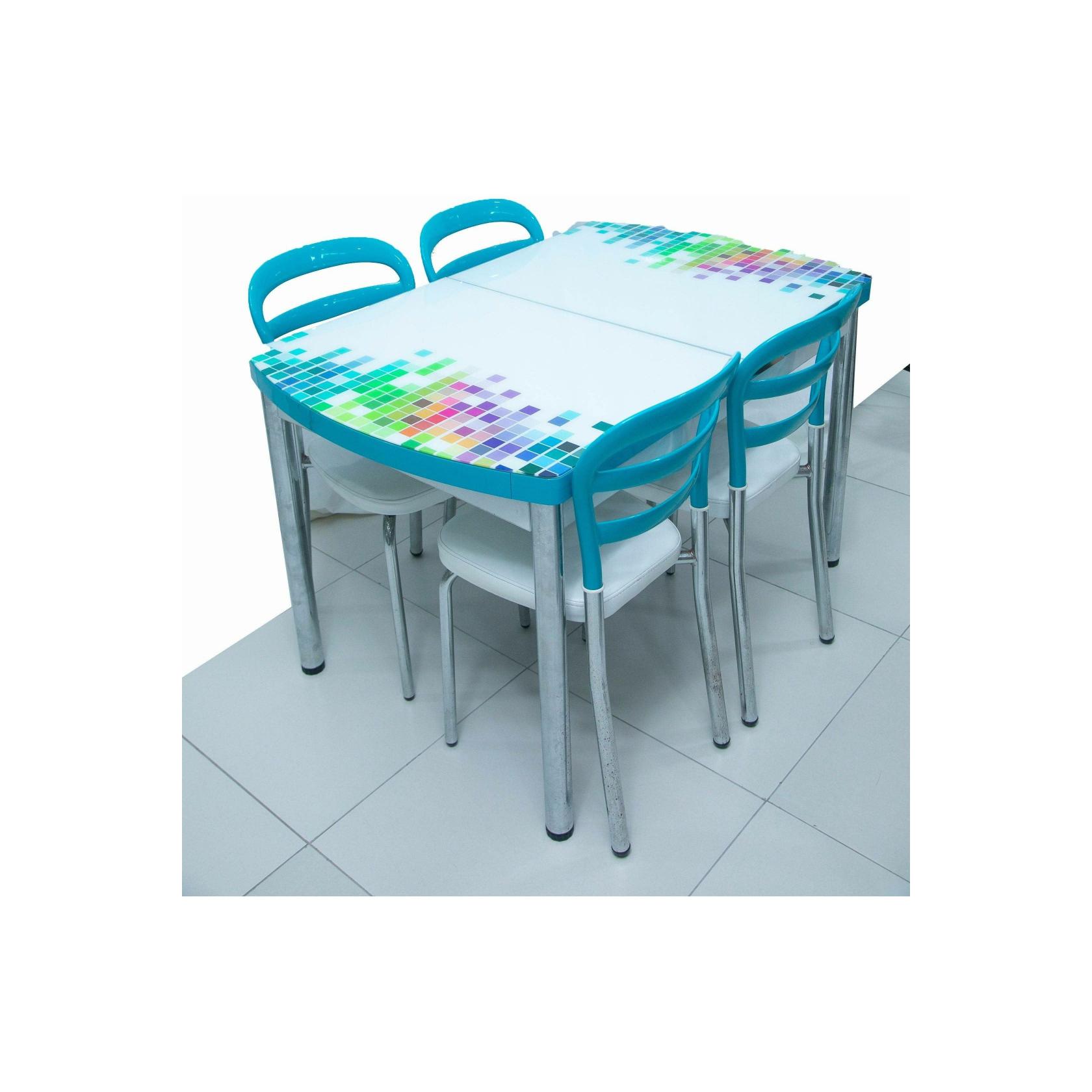 Dining Set BAF 18 - Acoustic Table with 4 Turquoise Chairs