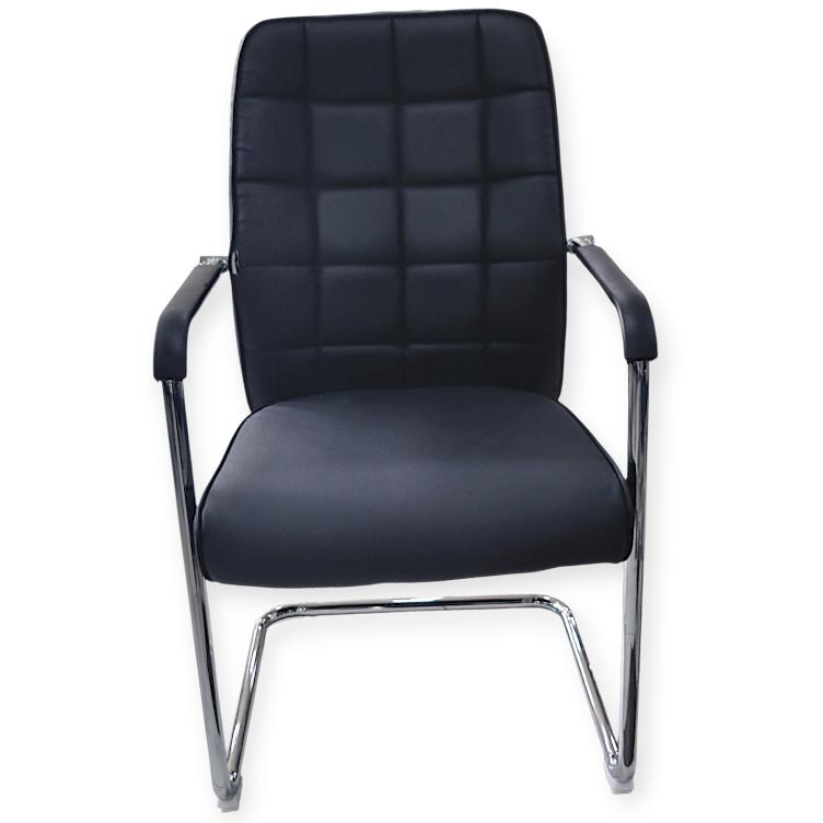 Visitor Chair with Plastic Handle - Leather Upholstery (B-07)
