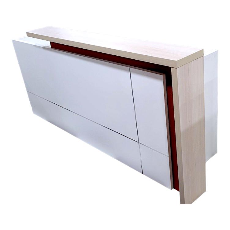 27RLM041 Reception Table - Kaldi Wood & White, 240x60x105cm