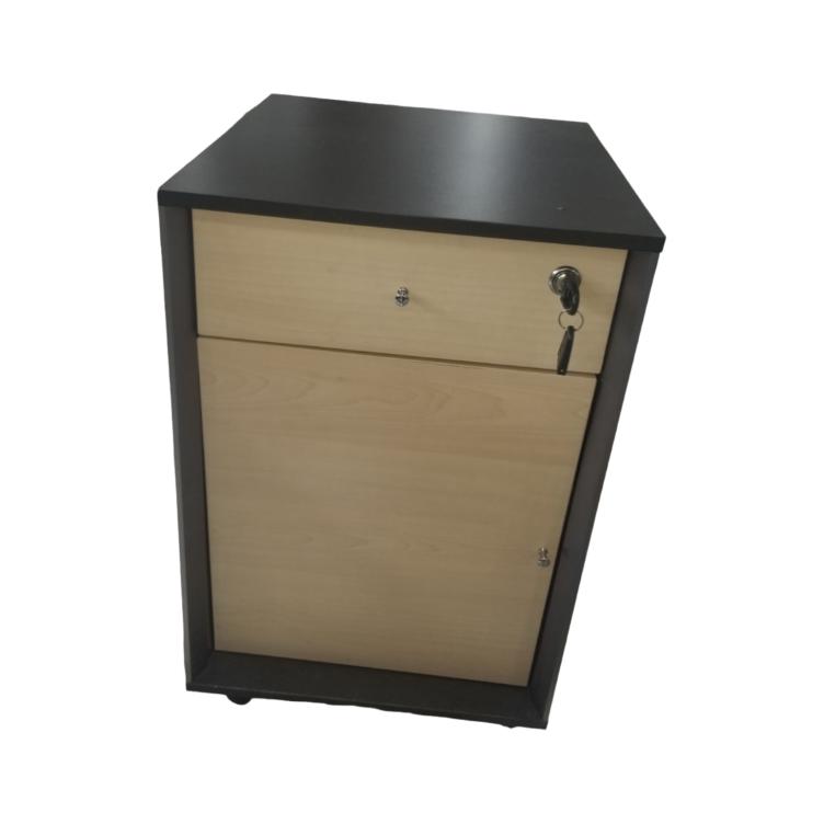 Mobile Pedestal Drawer DA-H04506-19A - Teak and Dark Grey