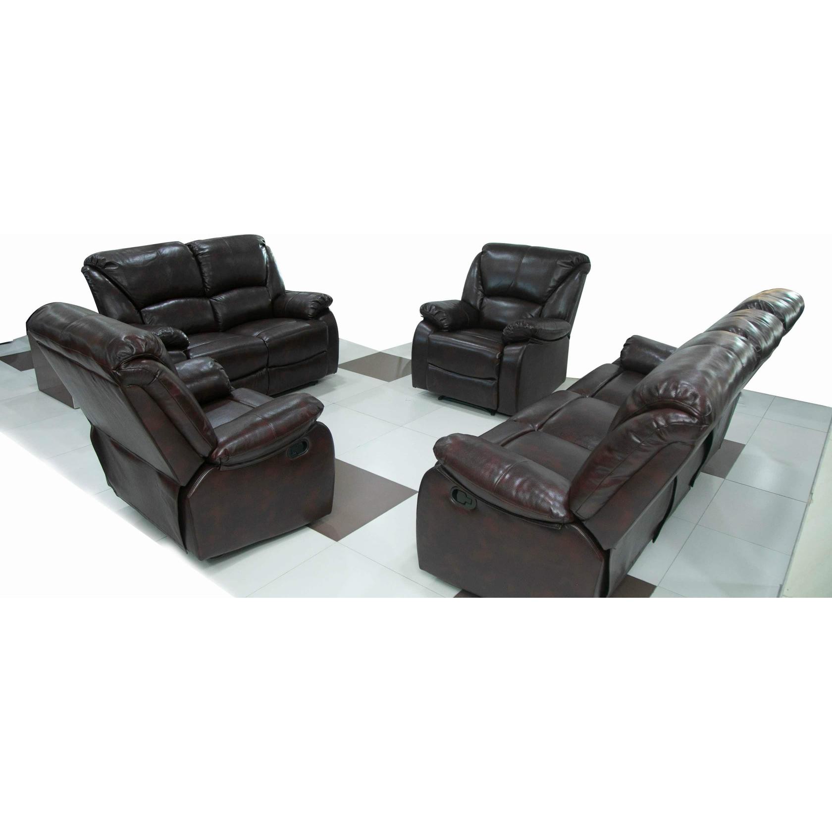 Executive Leather Sofa Set SX-8197 - 1+1+2+3 Seating in Wine