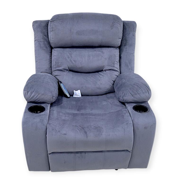 Single Recliner Sofa with Massager - Grey Fabric (LV6039)