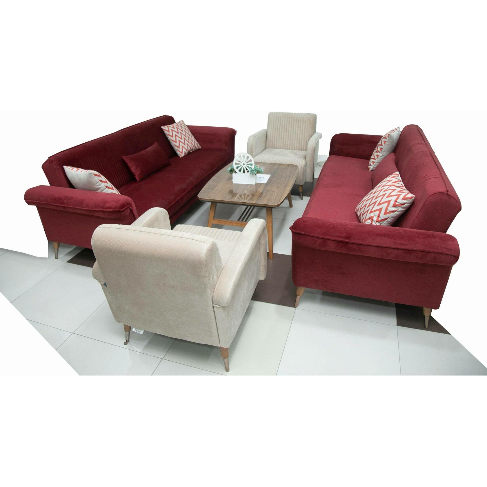 Galata & Malta Sofa Set - Fabric 1+1+3+3 with Coffee Table