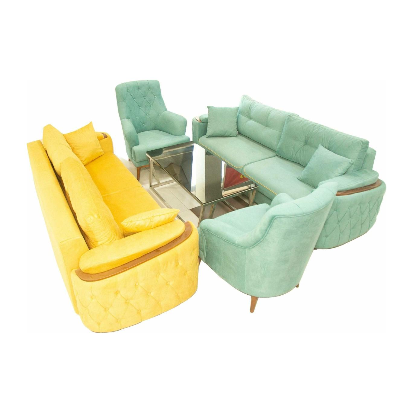 Omega Sofa Bed - Convertible 3+3+1+1 Fabric Suite