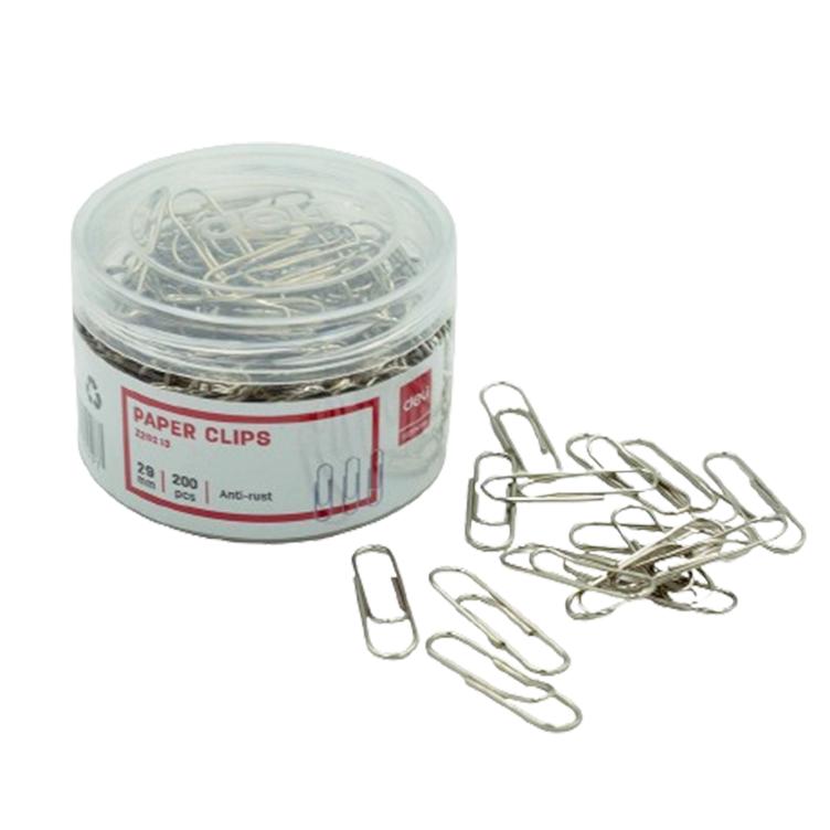 Deli Z20213 Silver Paper Clips 29mm - Anti-Rust, 100 Pieces