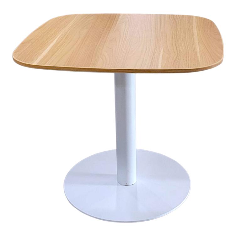 Coffee Table with Metal Base - Red Apple Finish Modern Accent