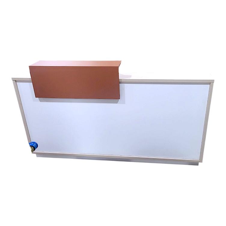 Reception Desk - 180x60x105cm, Pear Wood & Angel White Finish