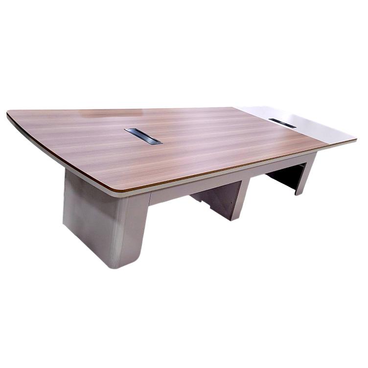 Large Meeting Table - 320x120cm, Teak & Advanced Grey Conference Desk