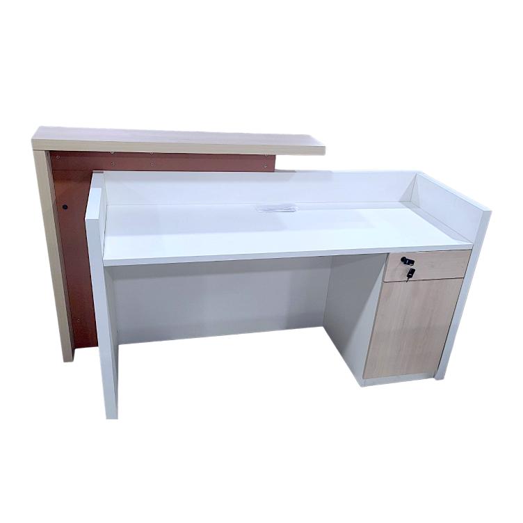 Reception Table - 180x60x105cm, Kaldi Wood & White Finish