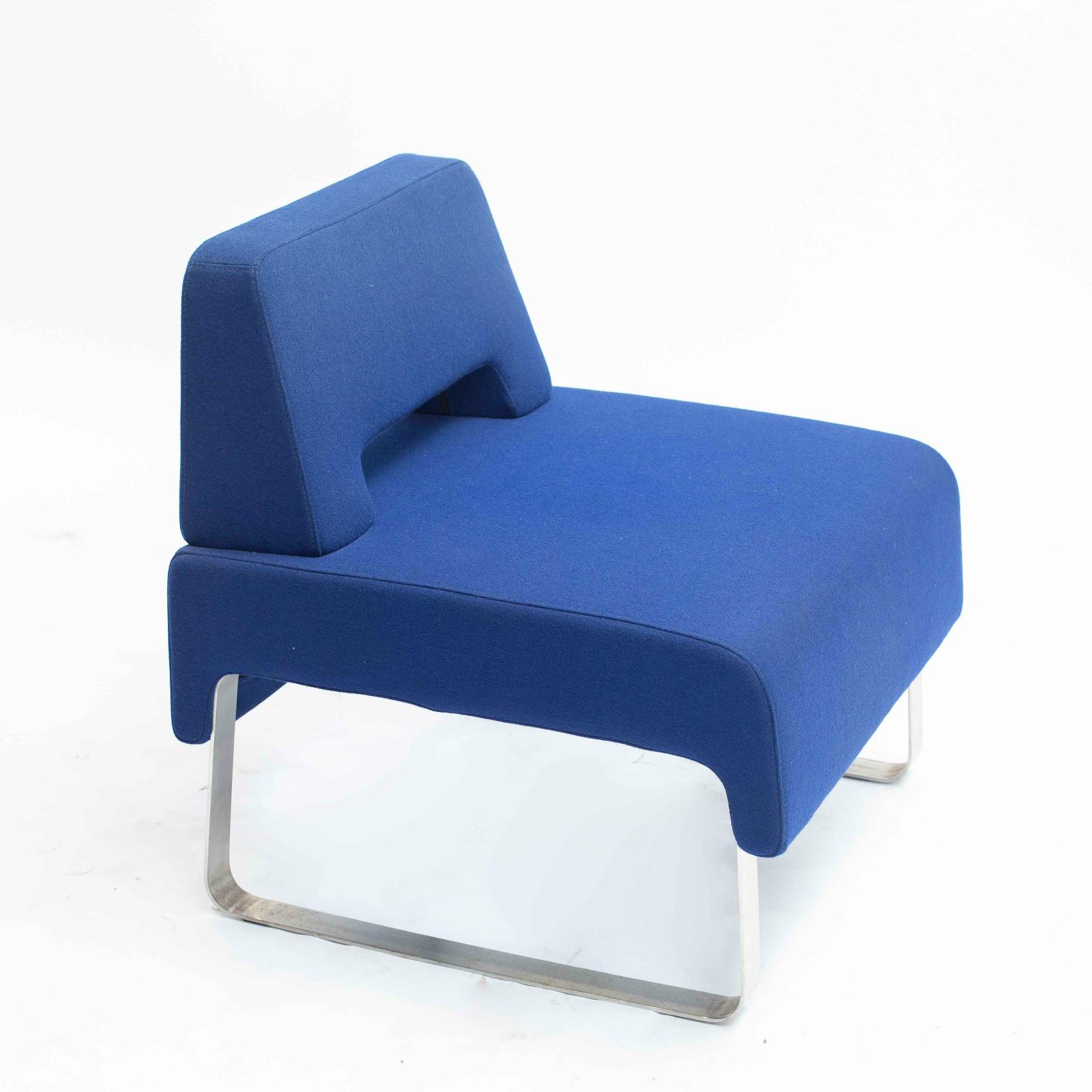 UN1009SL-1 Single Fabric Sofa - Compact Blue Seating