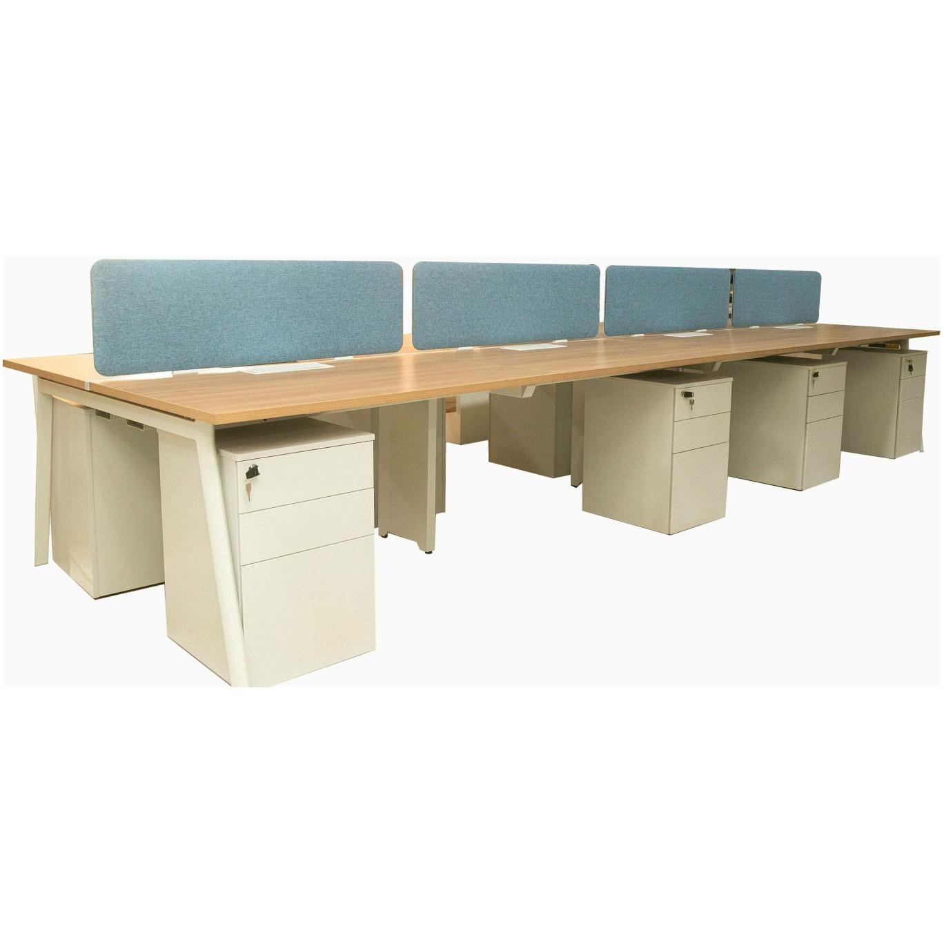 8-Seater Workstation - Comprehensive Office Cluster with Drawers