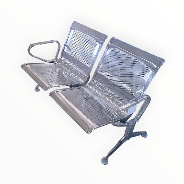 MSG02 2-Seater Waiting Chair - Shining Silver Bench