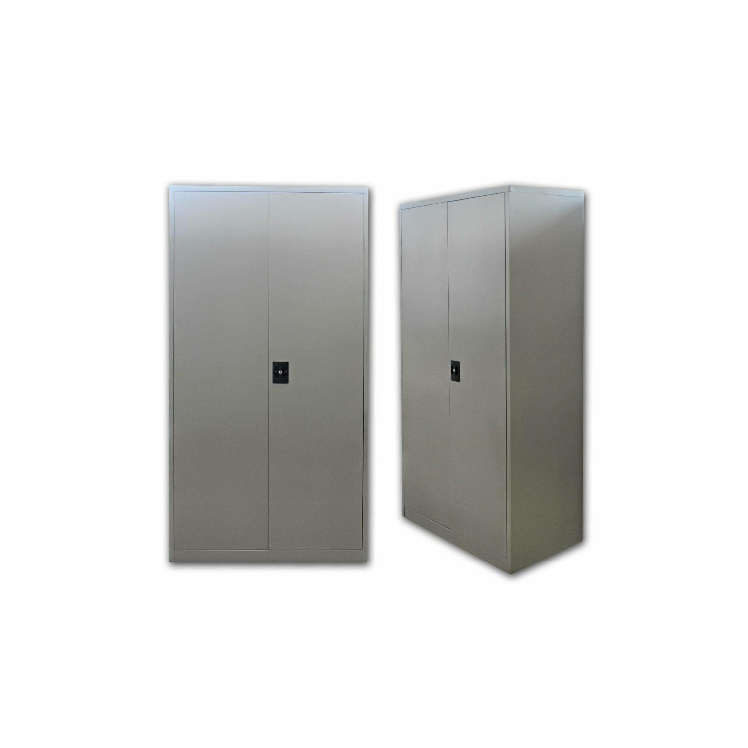 Double Door Metal Cupboard C0-7 - 90x40x185cm Light Grey Storage