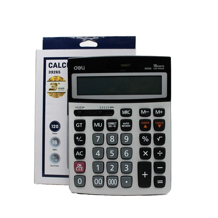 Deli 39265 Desktop Calculator - 16 Digit Display, Dual Power