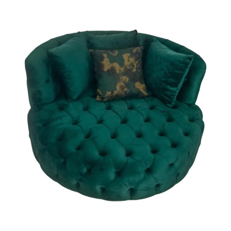 Round Arm Chair - Single Plush Sofa in Multiple Colors