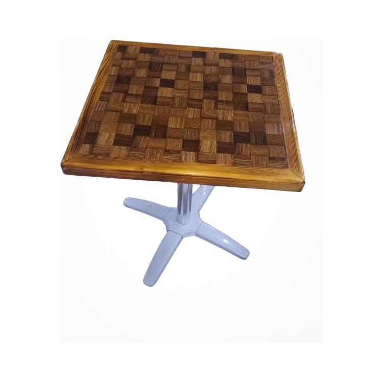 Square Meeting Table B21-R002 - Chess Design with Chrome Leg