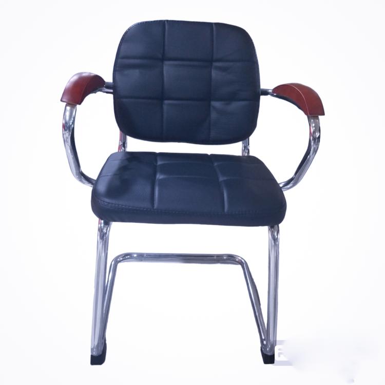 Visitors Chair with Wooden Armrest - Cantilever Chrome Design