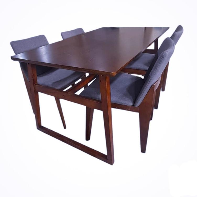 A05+1708 Dining Set - Brown Table with 4 Chairs