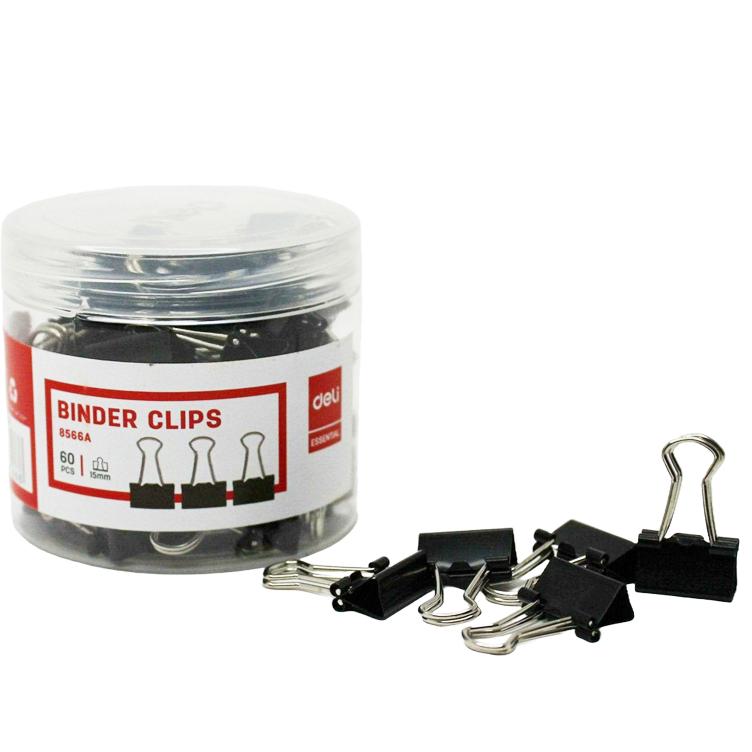 Deli Plastic Binder Clips 15mm - Compact Size, Pack Quantity