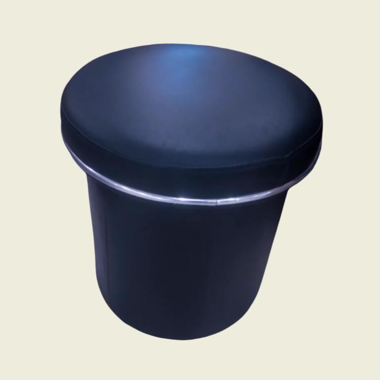 Boston Leather Stool - Versatile Black Seating