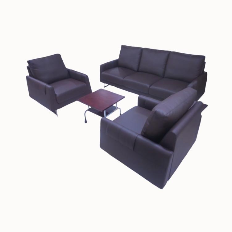 JY8650 Leather Sofa Set - Luxurious Brown Seating