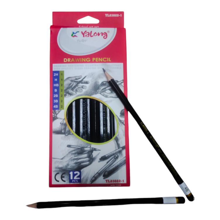 Yalong YL83022-1 Drawing Pencil Set - 12 Professional Graphite Pencils, Graded Hardness