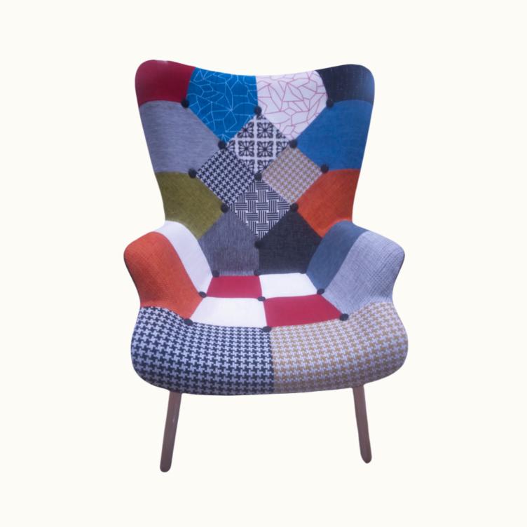 Single Seater Fabric Sofa - Multi-Color Accent Chair (UJC-011)