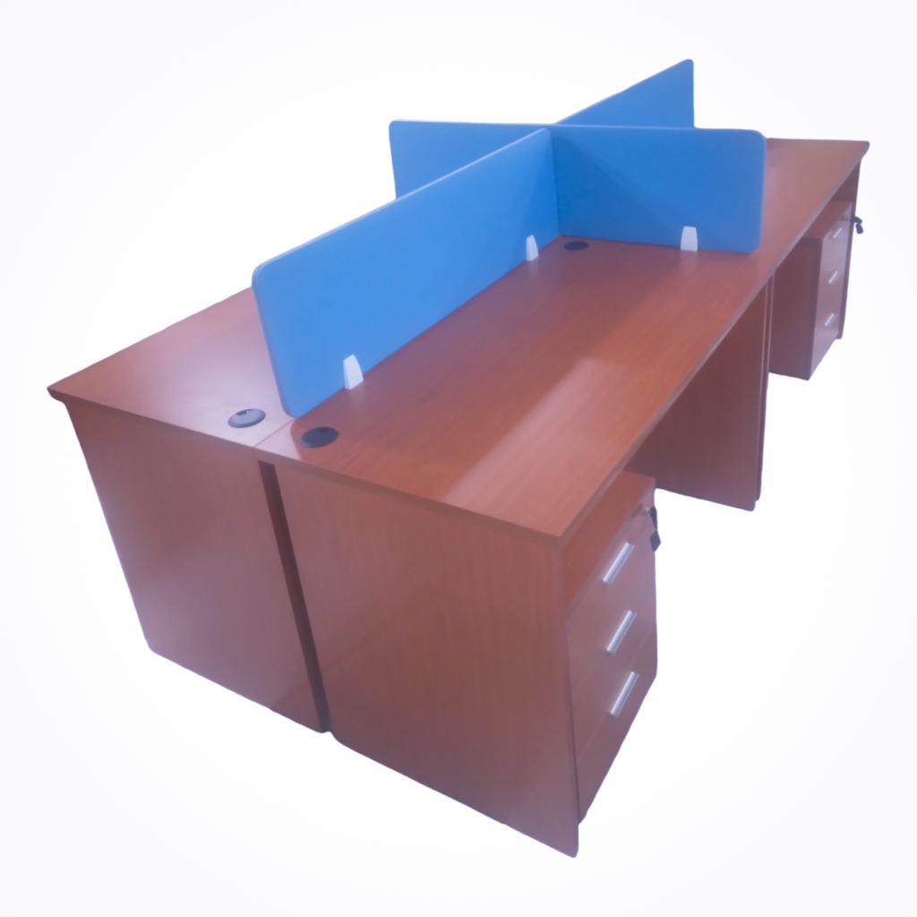 4-Seater Workstation - Fabric Divider, 240x120x105cm (AC1260)