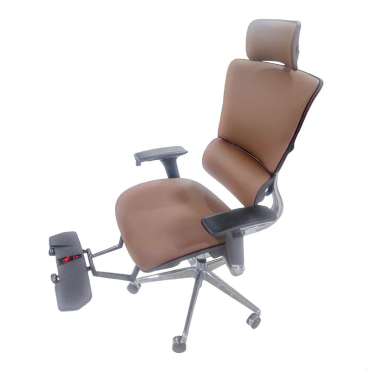 Ergonomic Swivel Chair with Footrest - Full Leather (801-01YK)