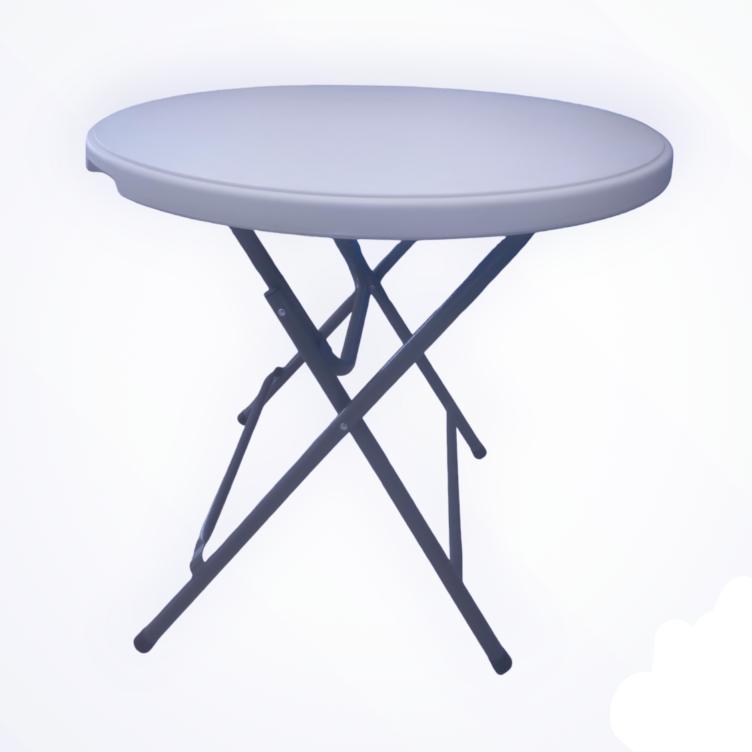 Foldable Plastic Round Table - 80cm Diameter, Indoor & Outdoor (R80)
