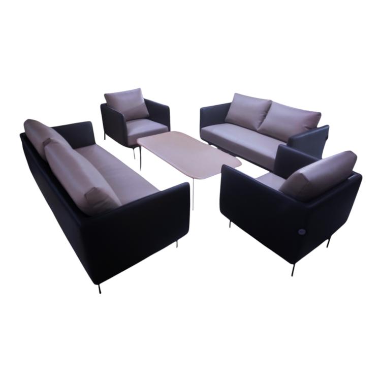 Grey Fabric Sofa Set with Coffee Table - Complete Lounge Suite