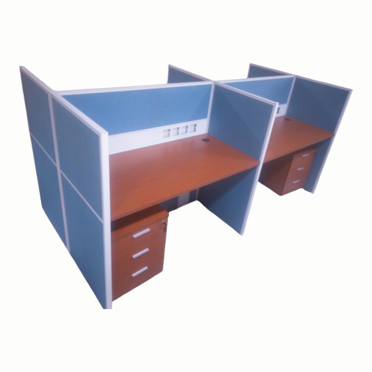 4-Seater Workstation with Drawers - Full Fabric, 8.2x4.1ft