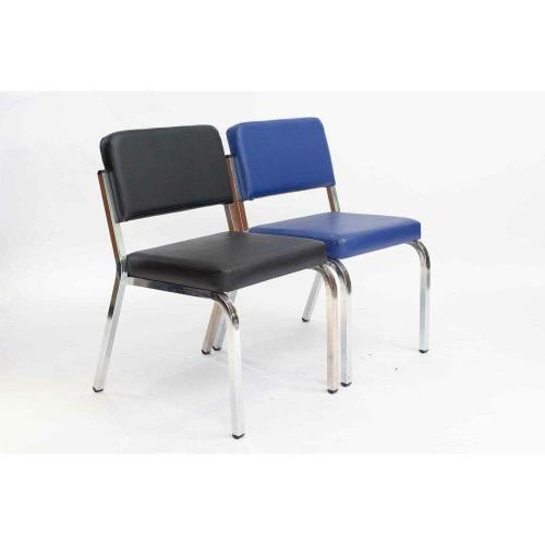 Executive Visitor Chair - Black Leather & Wood Armrest (CCR71GR)