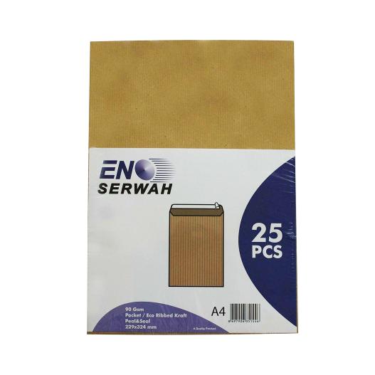 Eno-Serwah Brown Kraft A4 Envelopes for Business Mail - 25 Pack