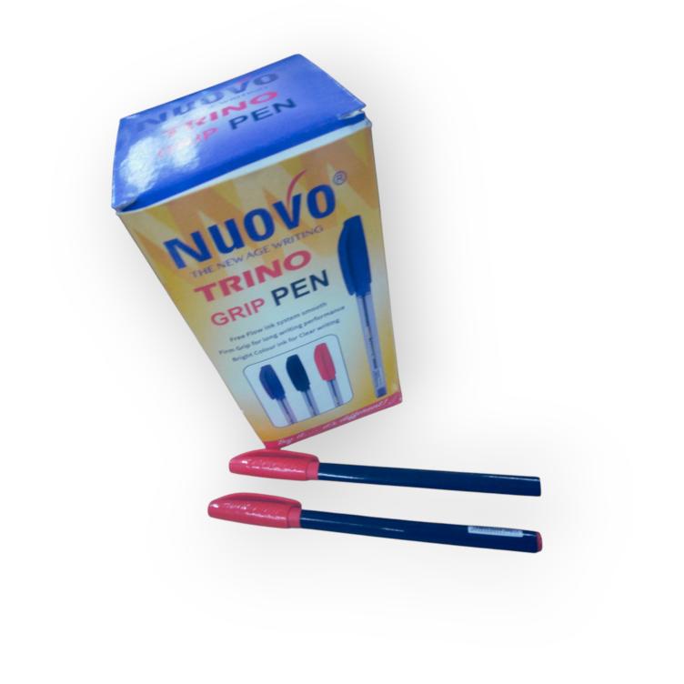 Nuovo Trino Grip Pen - Red, 50-Pack - Ergonomic Ballpoint, Bulk Office Supply