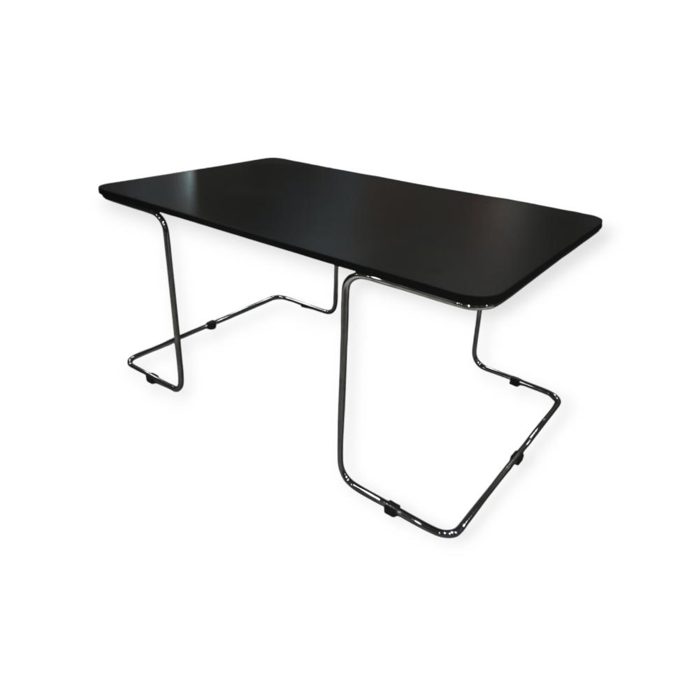 Modern Coffee Table - Black Top, Chrome Metal Legs (T150.900)